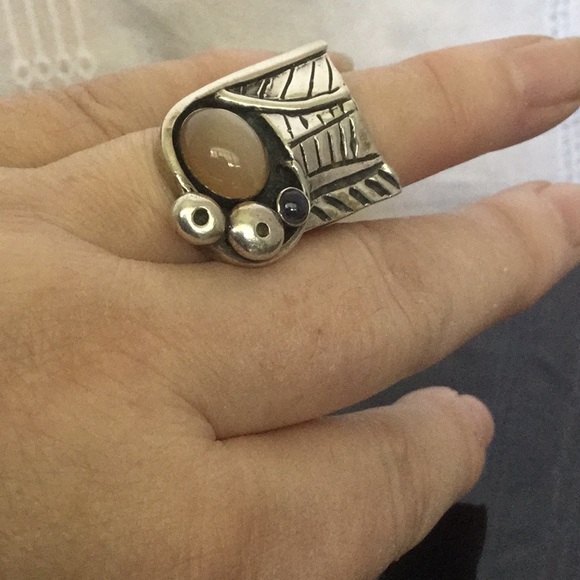 Vtg..925RingSize7.5W/OvalPinkMnstn & AmethystStone - Picture 6 of 7